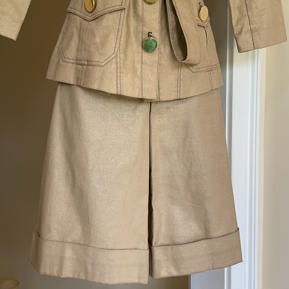 Cache suit top sz S and shorts sz 2 khaki shimmer - Picture 3 of 10